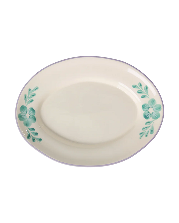 Rice ovalt serveringsfat green flower vine 35x27cm