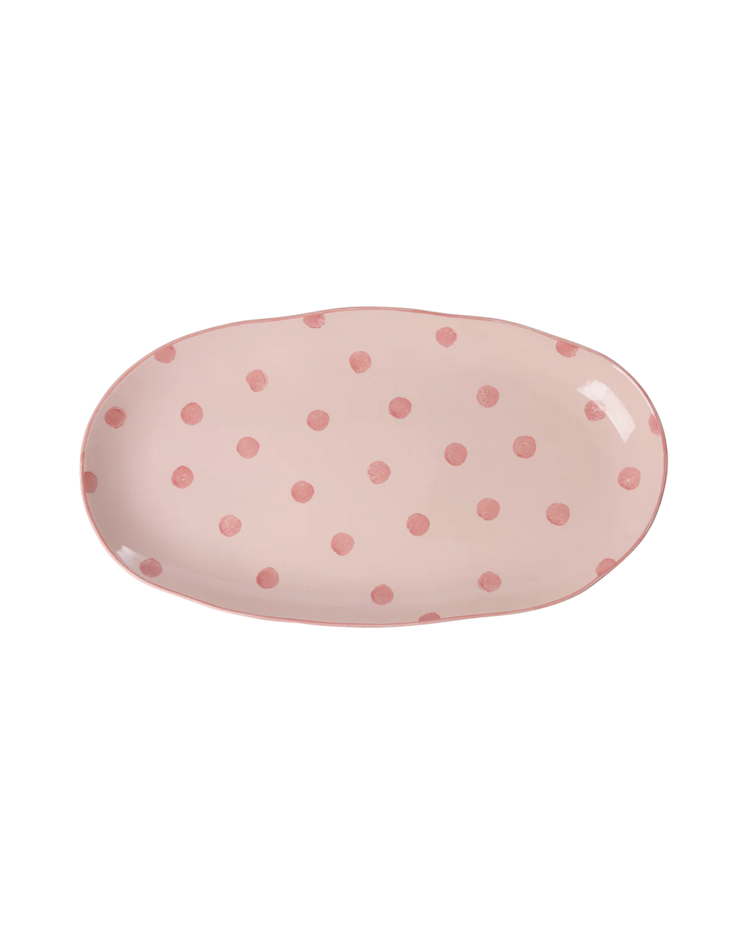 Rice ovalt fat pink v/prikkum 40cm