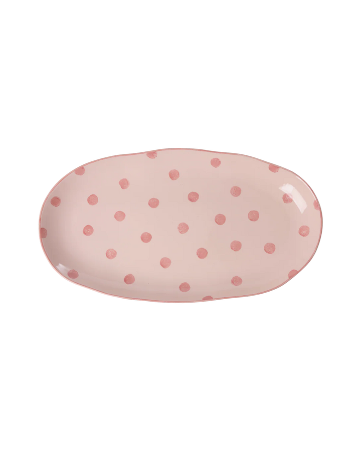 Rice ovalt fat pink v/prikkum 40cm
