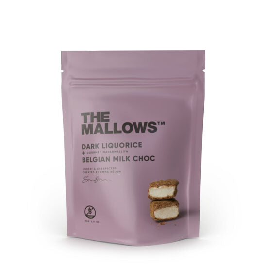 Mallows dark liquorice & milk choc 90g