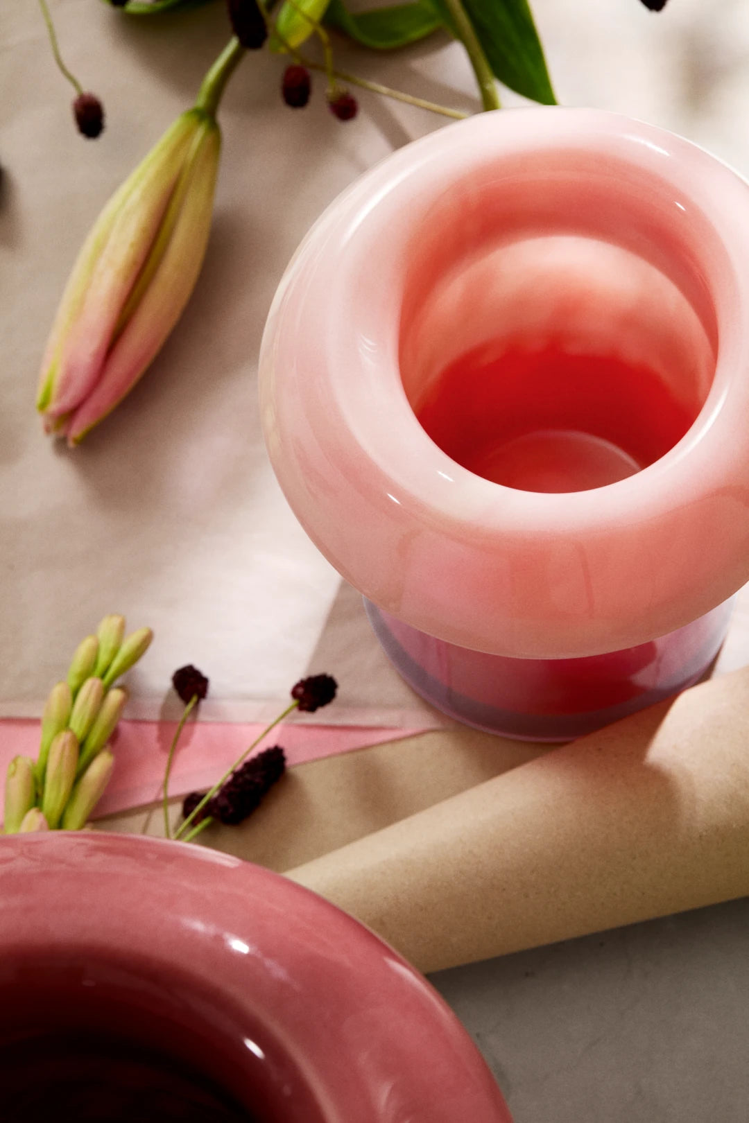 Holmegaard Soma vasi rosa/terrracotta 22,5cm
