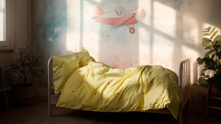 Juna Daisy junior seingjarsett gult 100x140cm