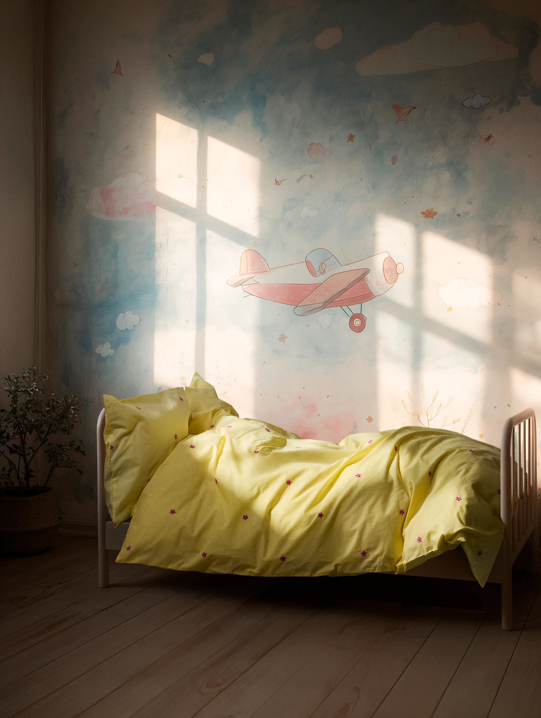 Juna Daisy junior seingjarsett gult 100x140cm