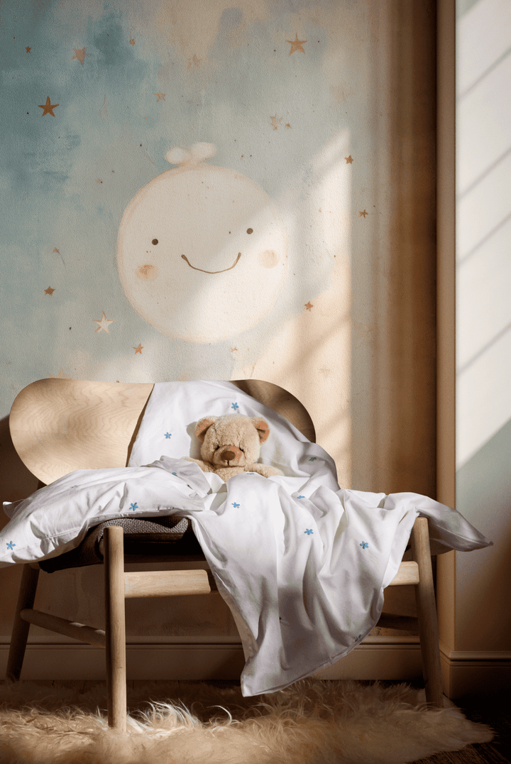 Juna Daisy baby seingjarsett hvítt 70x100cm