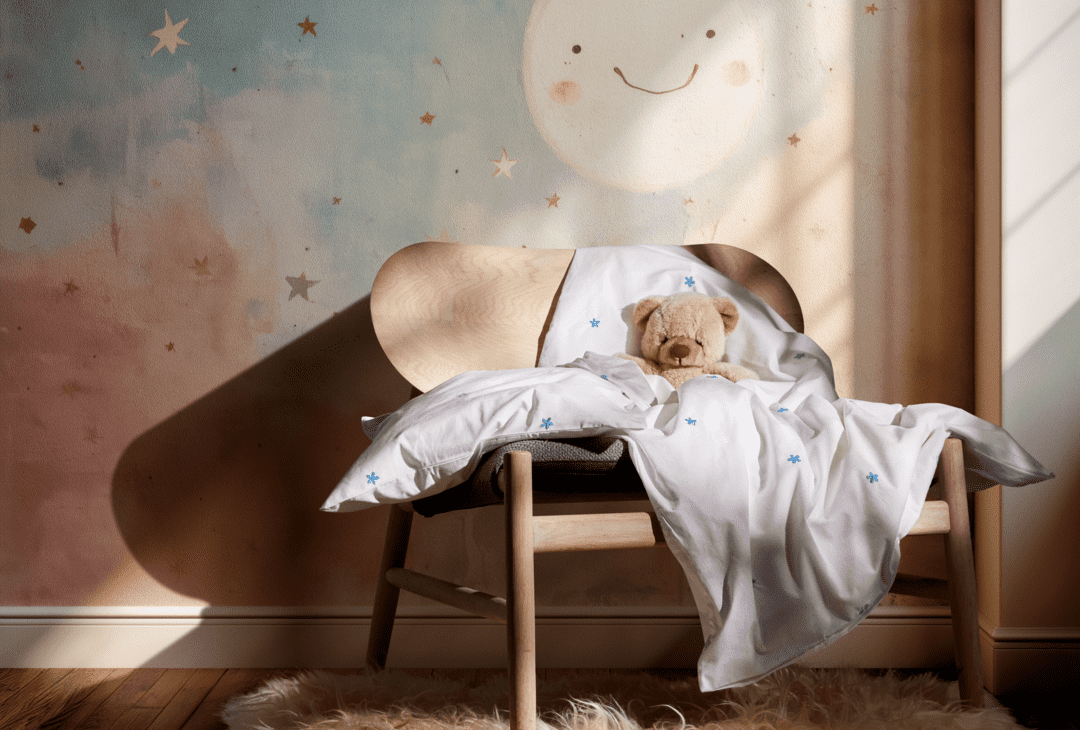 Juna Daisy baby seingjarsett hvítt 70x100cm