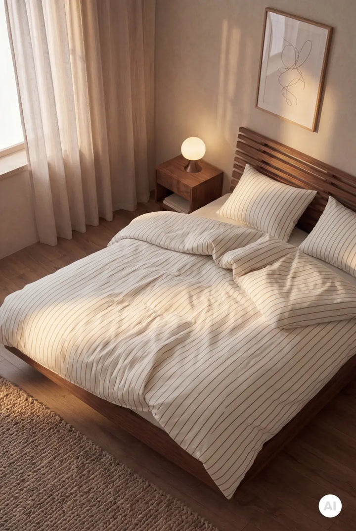Juna seingjarklæðir 140x220cm off white/karamel