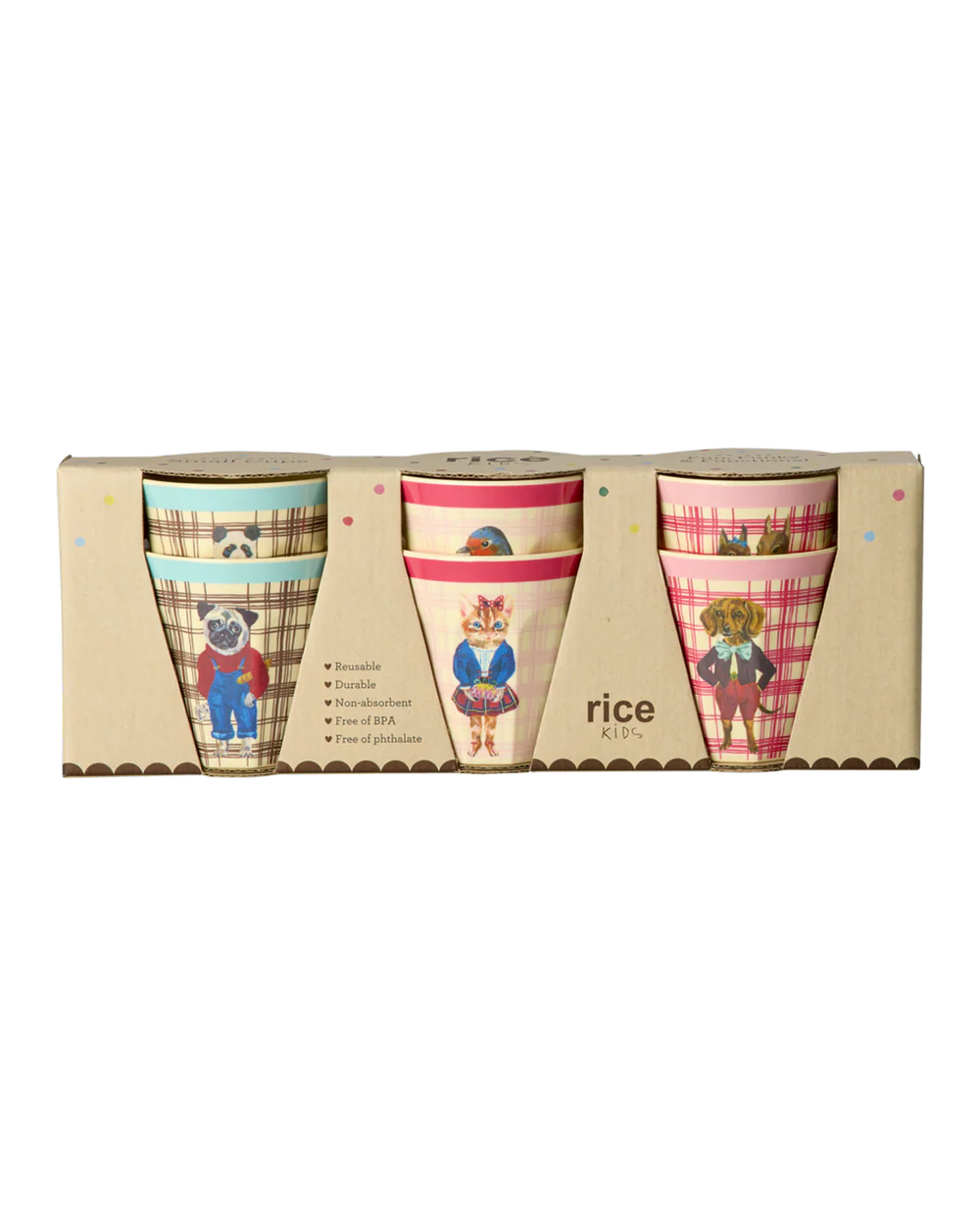 Rice melamine koppar small 6 stk Nathalie Lété print