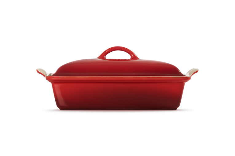 Le Creuset heritage fat v/lok 33x23cm cerise