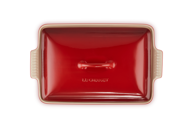 Le Creuset heritage fat v/lok 33x23cm cerise