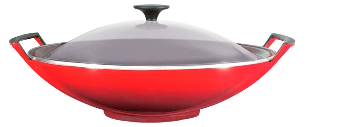 Le Creuset Wok v/glas lok 36 cm Cerise