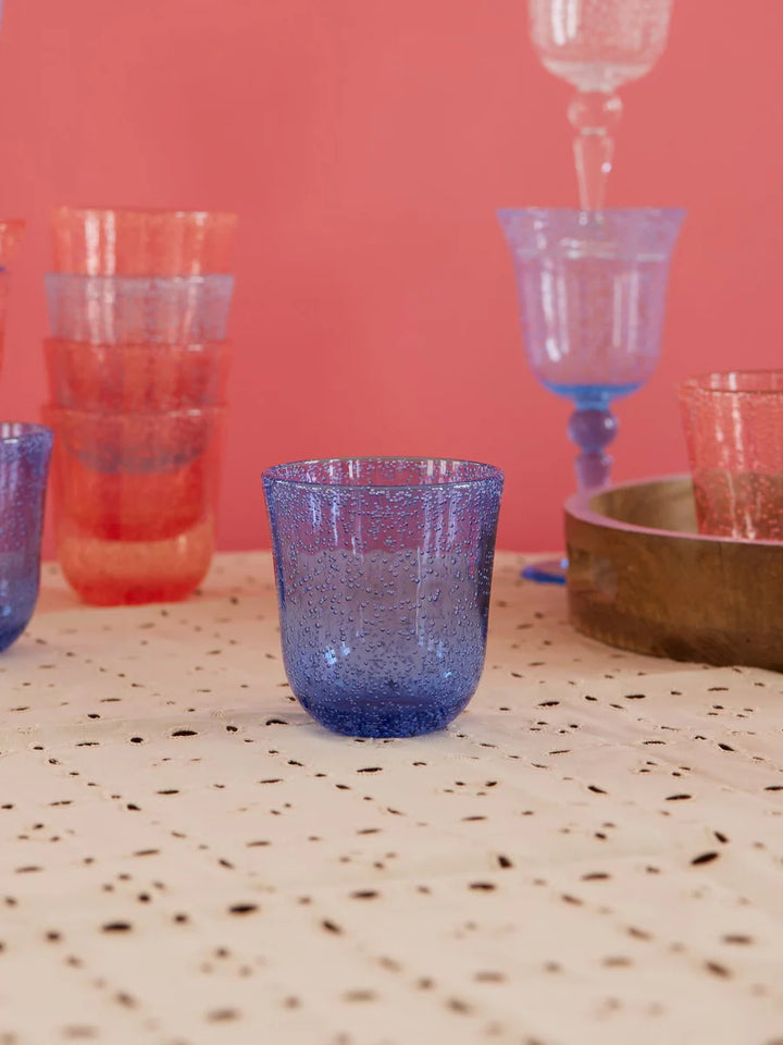Rice plastik glas myrkablátt við boblum