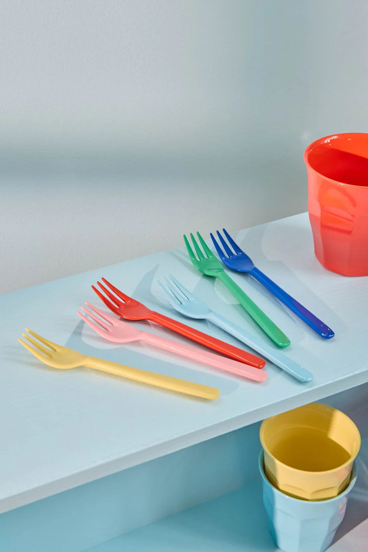 Rice Melamine Cake Fork 6stk