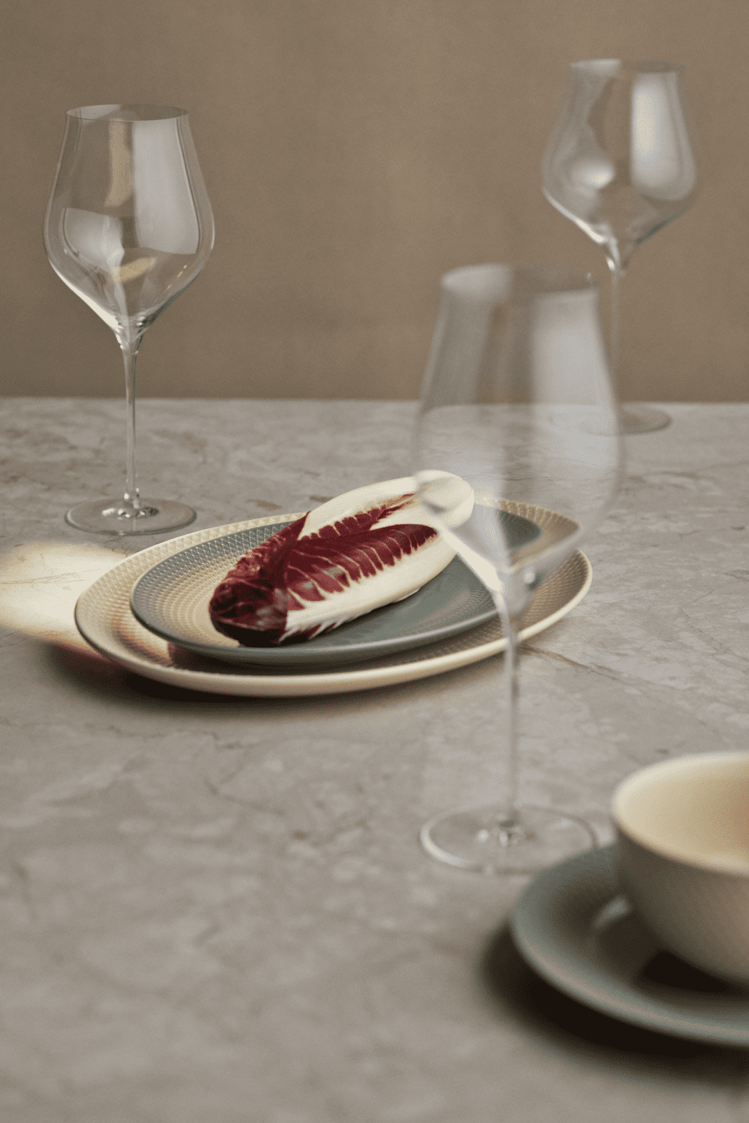 Lyngby Rhombe Earth fat 35x26,5cm marble