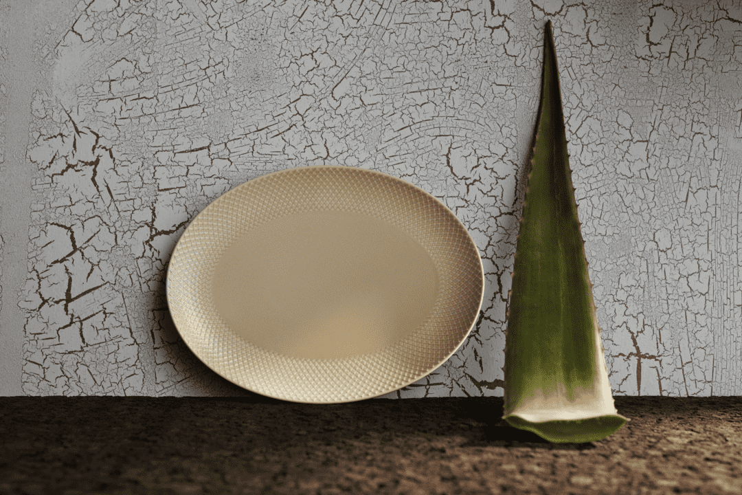 Lyngby Rhombe Earth fat 35x26,5cm marble