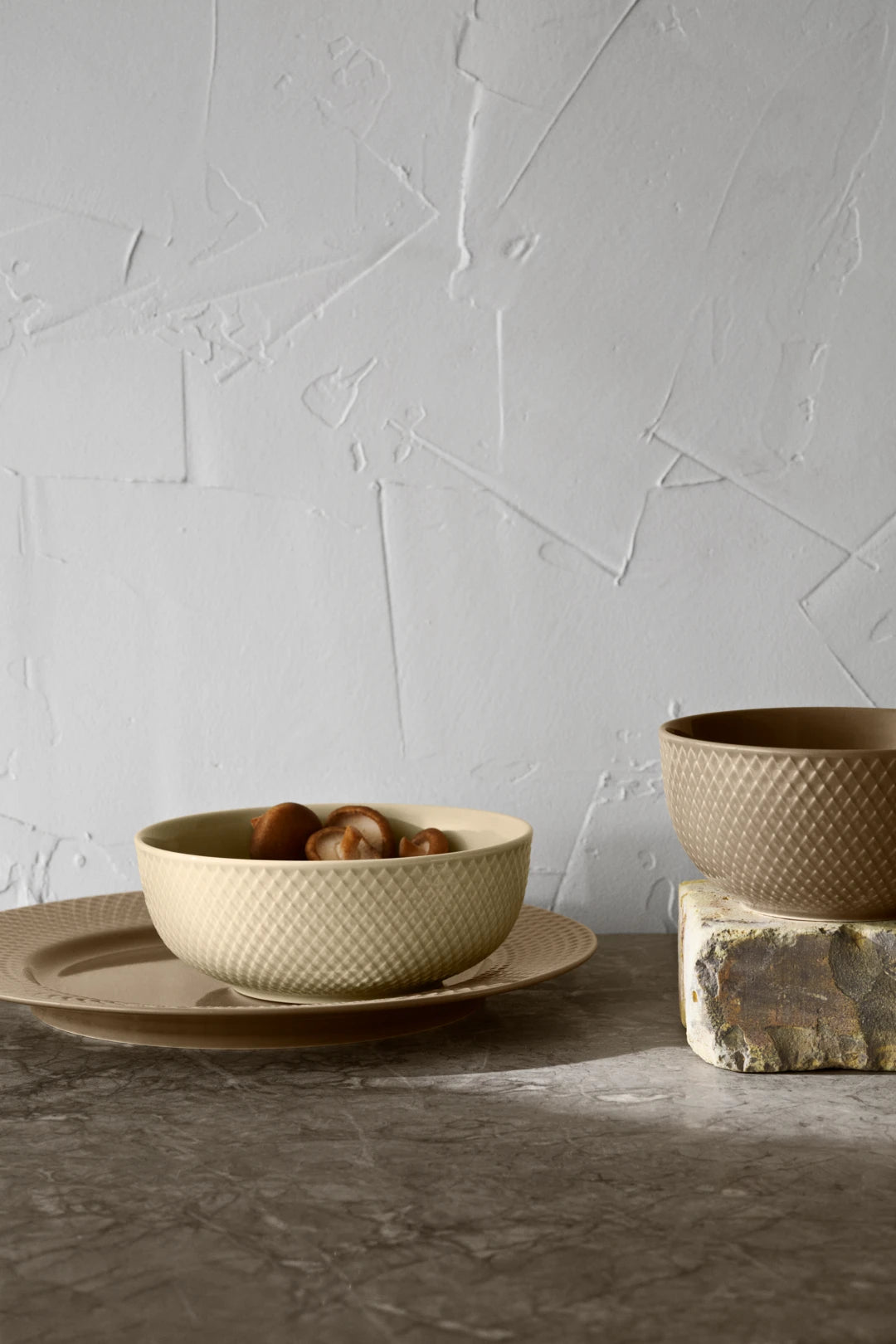 Lyngby Porcelæn Rhombe skál 13cm clay