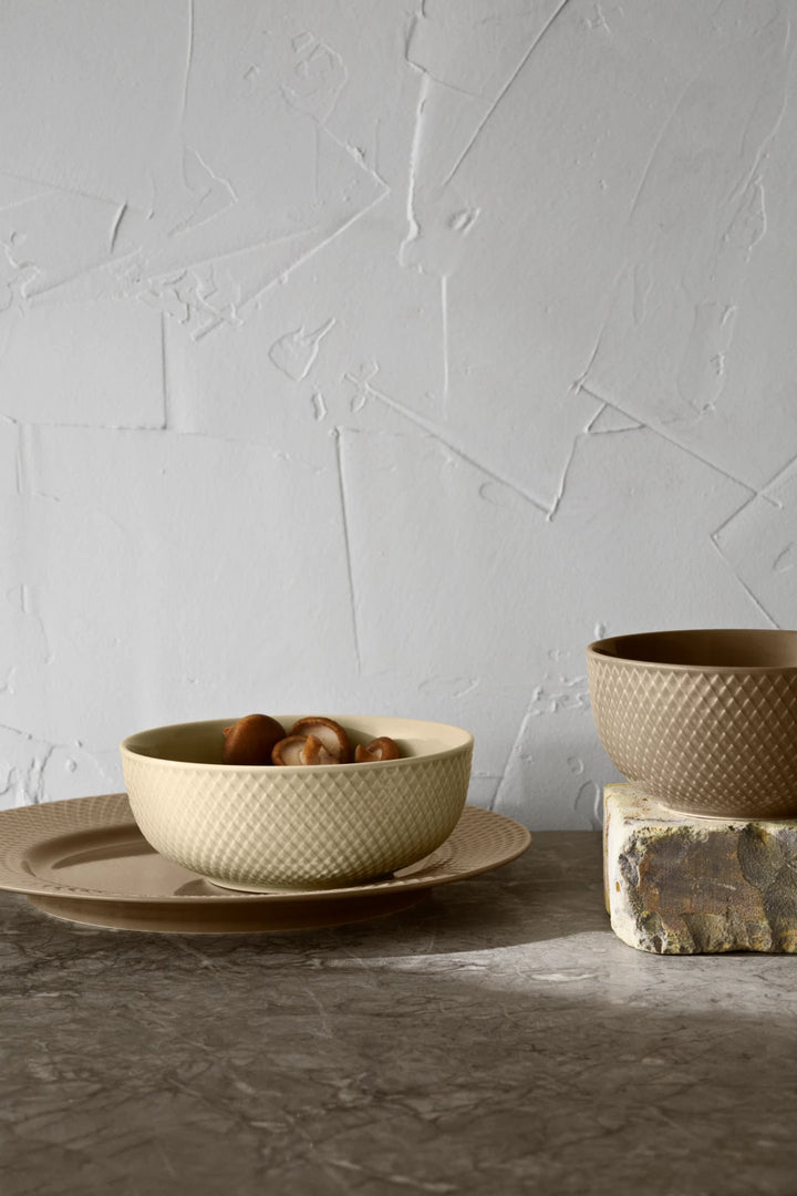 Lyngby Porcelæn Rhombe skál 13cm clay