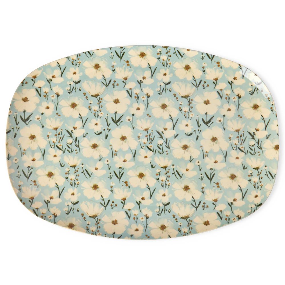 Rice ovalt fat v/bloom print 21,5x30cm