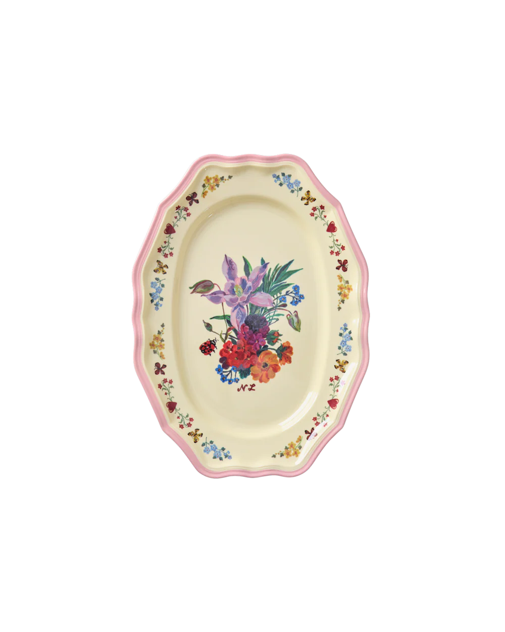 Rice melamine fat 26cm pink Nathalie