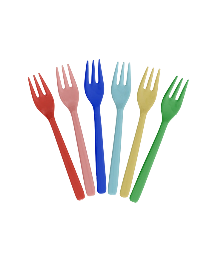 Rice Melamine Cake Fork 6stk