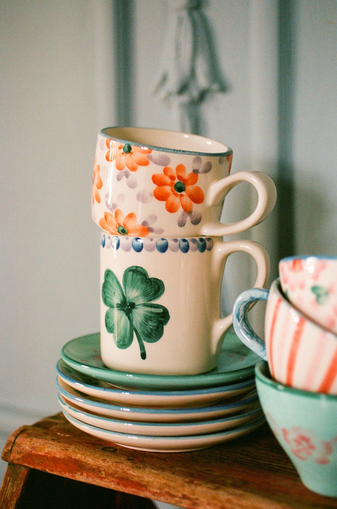 Rice Ceramic Mug Good Luck Clover 420ml