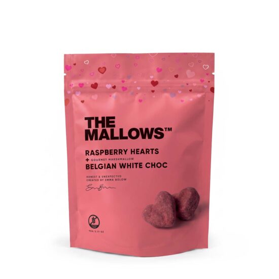 Mallows filled hjørtur raspberry 90g