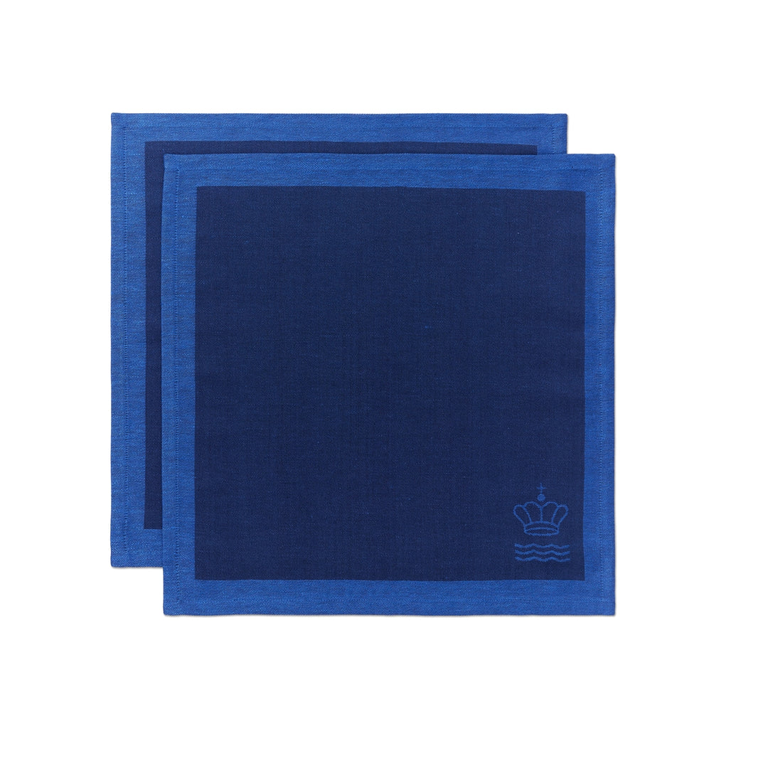 Royal Copenhagen wawes serviettar 2 stk blátt 45x45