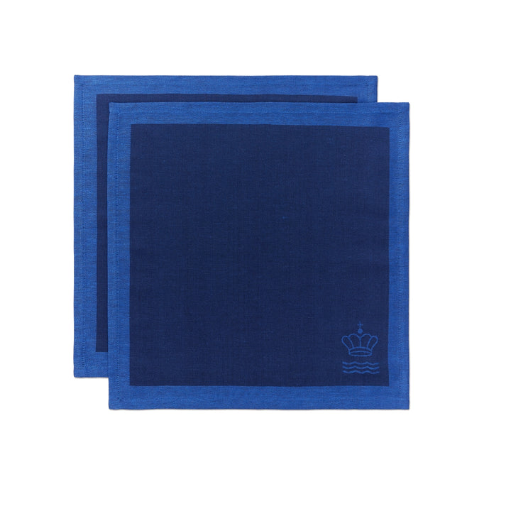 Royal Copenhagen wawes serviettar 2 stk blátt 45x45
