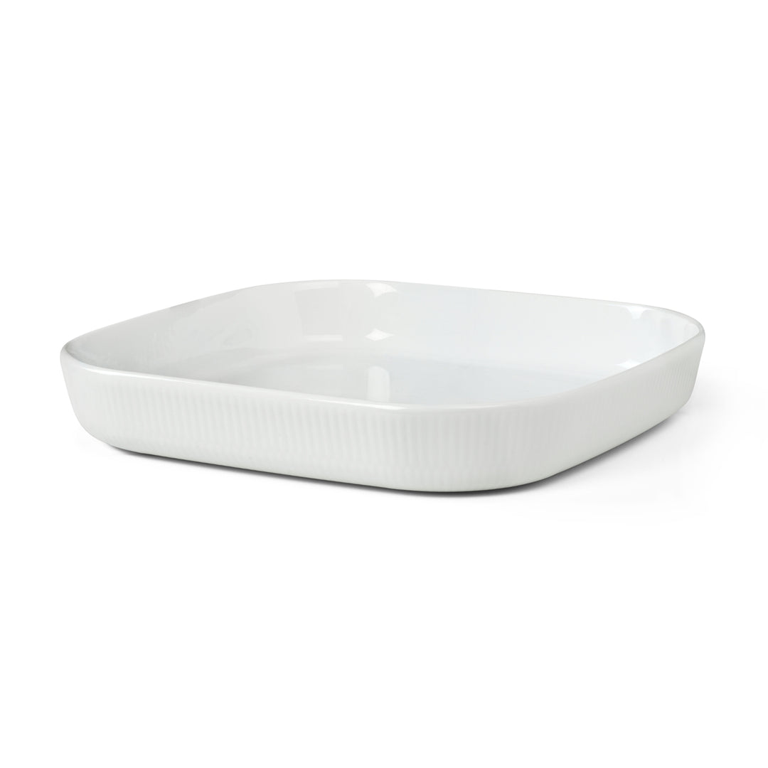 Royal Copenhagen Hvid Riflet ovnfast fat 30x30cm