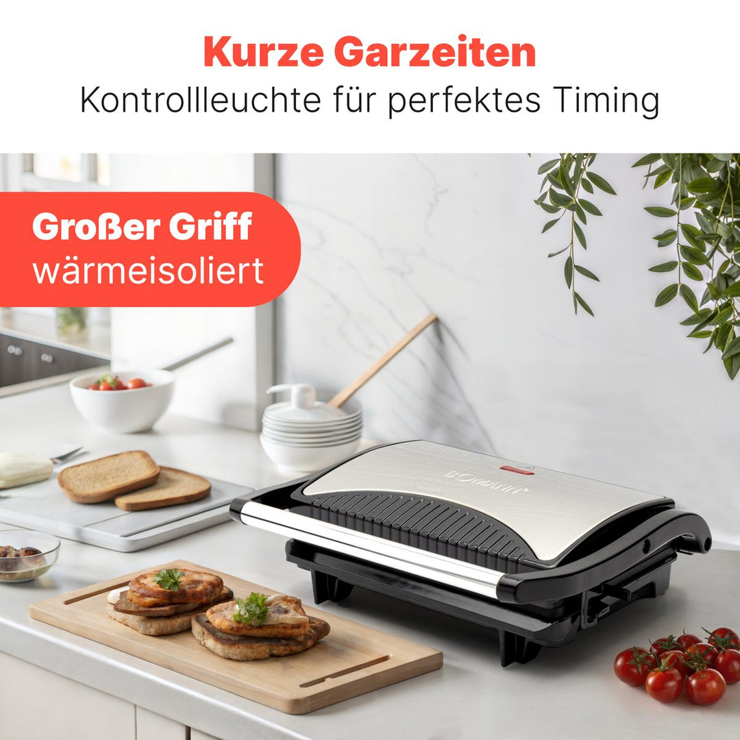 Bomann multi grill jarn, svørt/stál