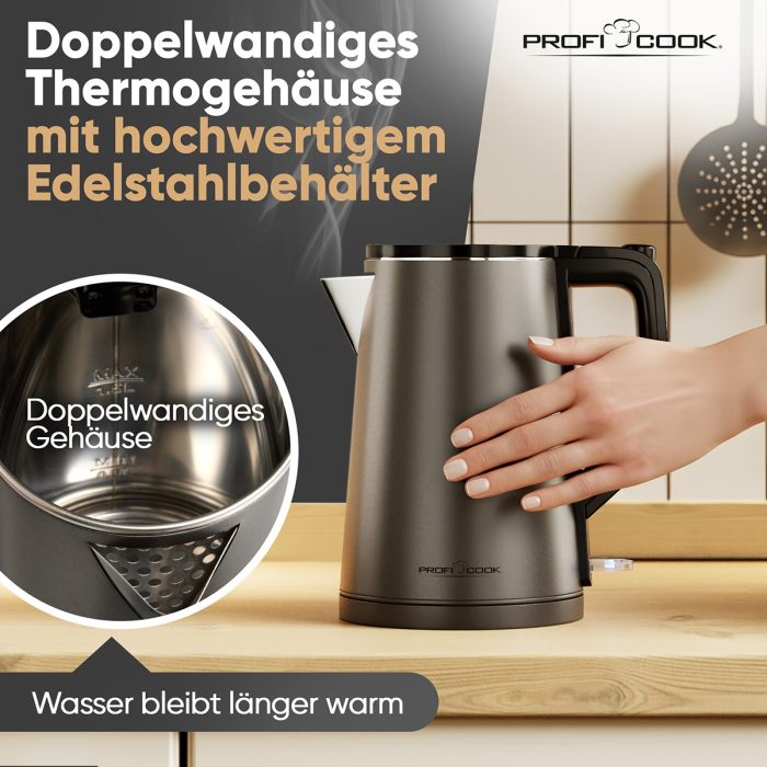 ProfiCook Ketil gráur, WK 1290, 1,7ltr