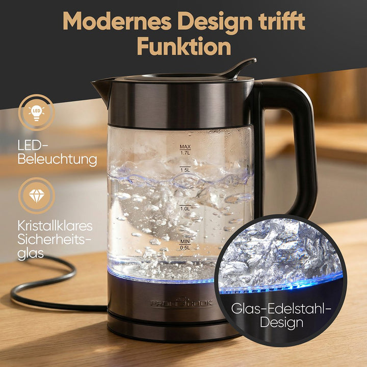 ProfiCook Ketil, glas&stál 1,7ltr
