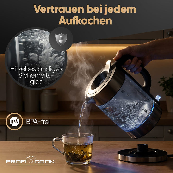 ProfiCook Ketil, glas&stál 1,7ltr