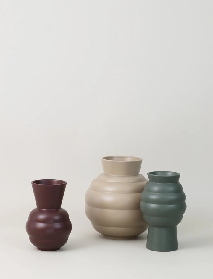 Knabstrup Keramik Tortus Archie vasi No2 mørkegrøn H23.5 cm