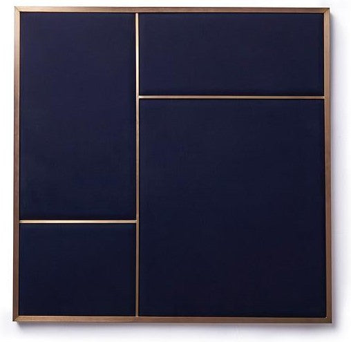 Nouveau uppslagstalva brass/navy  62x62cm