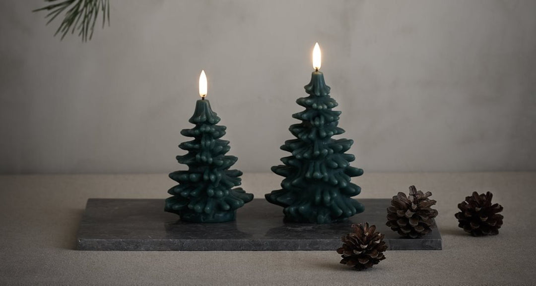 Uyuni Christmas Candle Olive Green 15 cm