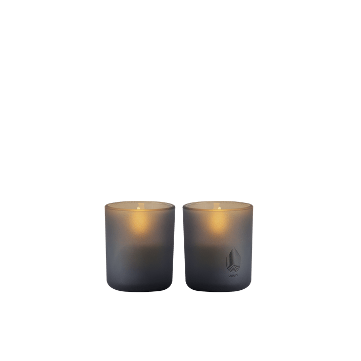 Uyuni Glass Candle Grey 2 stk.