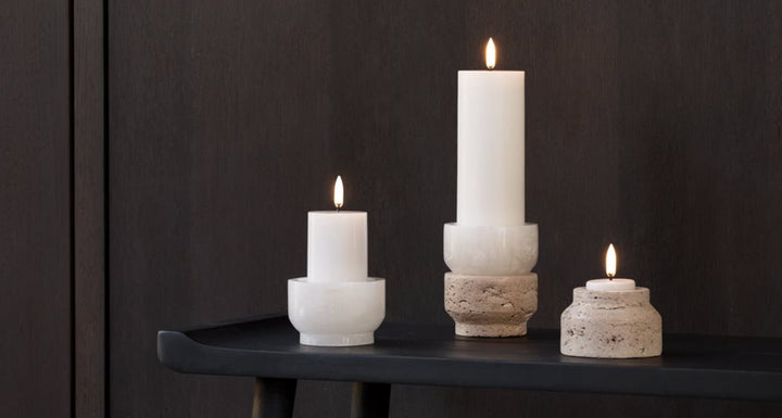 Uyuni Travertine Candleholder Desert