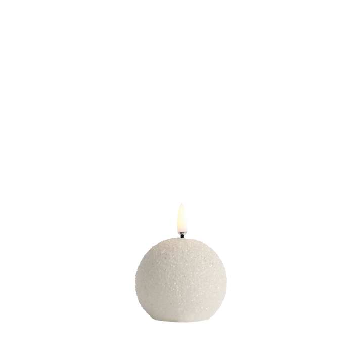 Uyuni Round Candle Nordic White Glitter