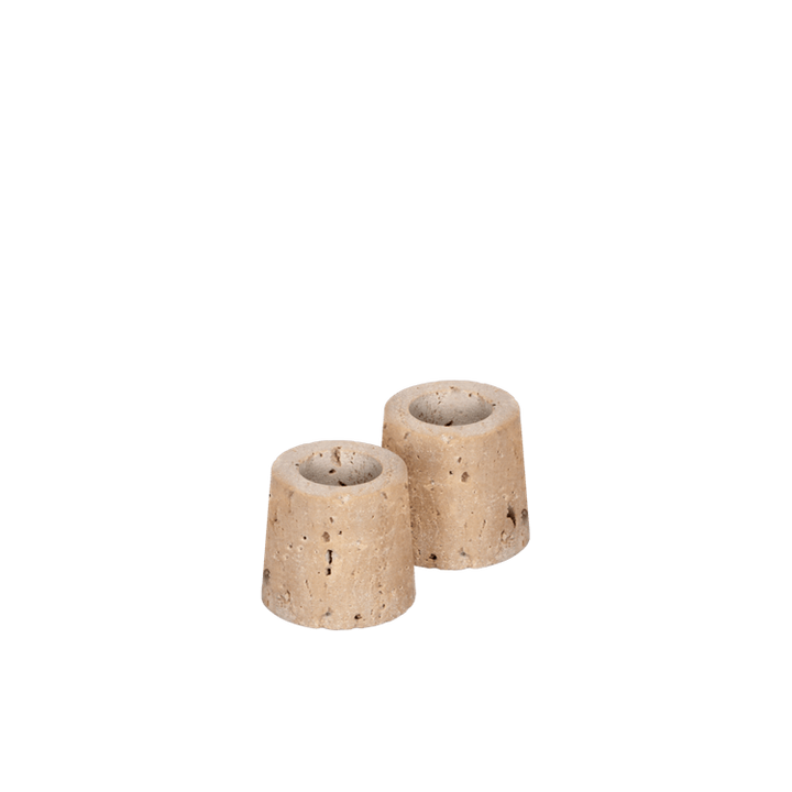 Uyuni Travertine Candleholder Desert Beige 8x5 cm 2 stk