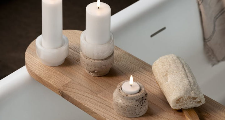 Uyuni Travertine Candleholder Desert