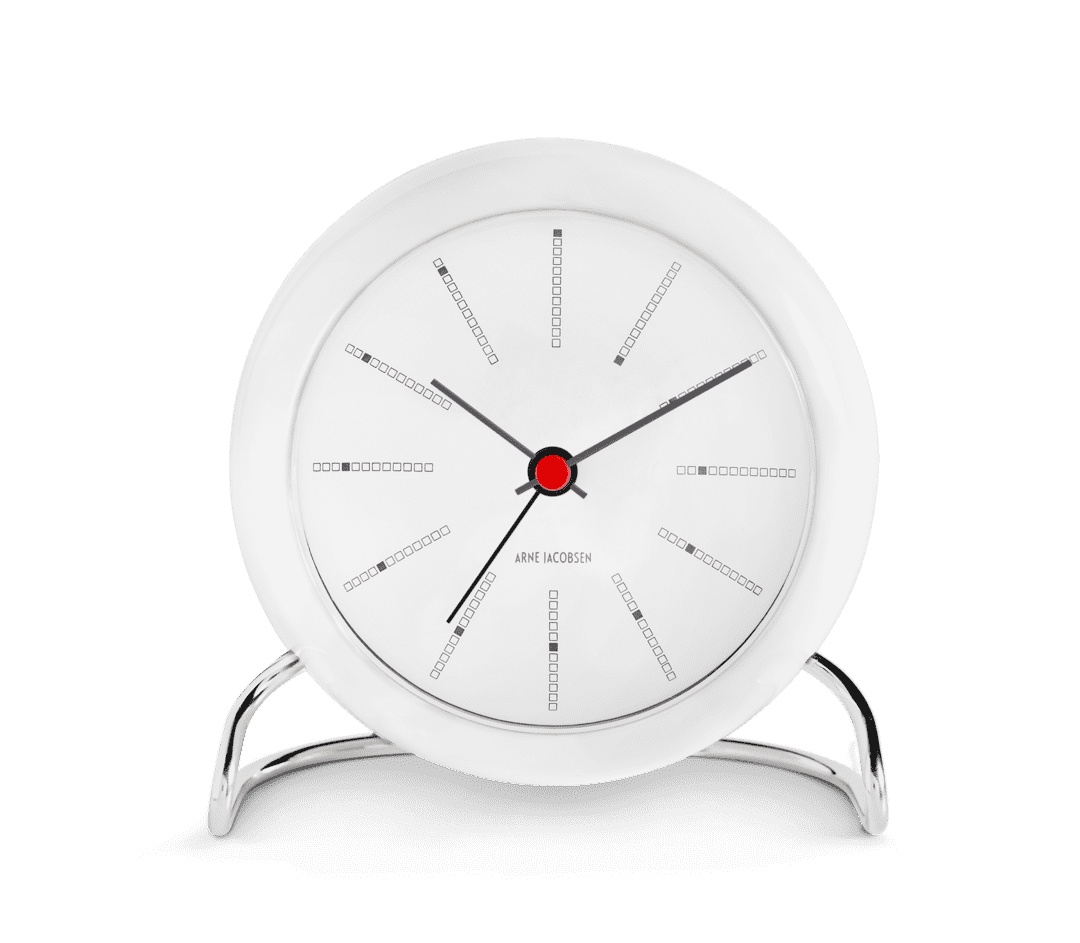 Arne Jacobsen Bankers vekkari hvítur 11cm