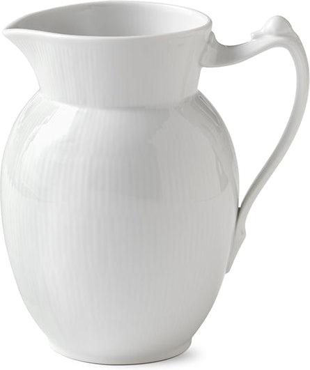 Royal Copenhagen hvid Riflet kanna 170 cl